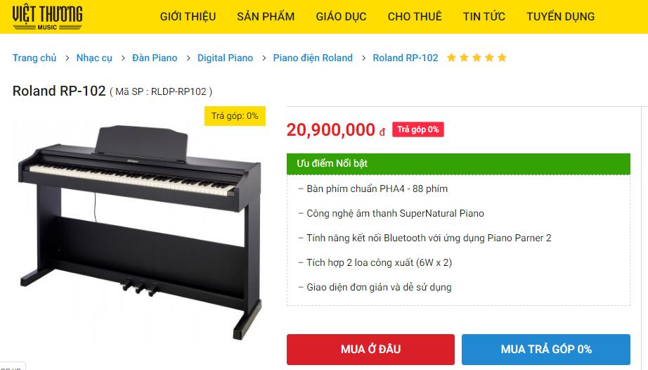 Giá đàn piano điện Roland RP-102 Việt Thương