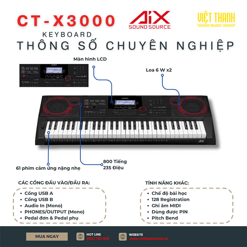 khuyen mai casio ct x3000 viet thanh center