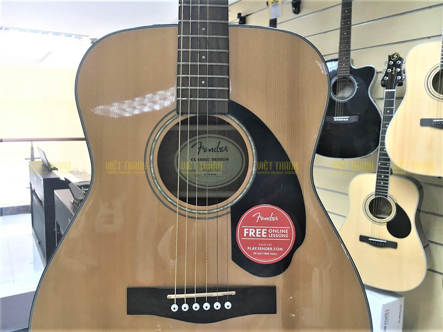 đàn guitar Fender CD-60S NAT được làm bằng chất liệu gỗ cao cấp