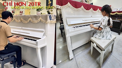 Piano màu trắng Horugel - sáng bừng không gian sống - giải trí và decor không giới hạn